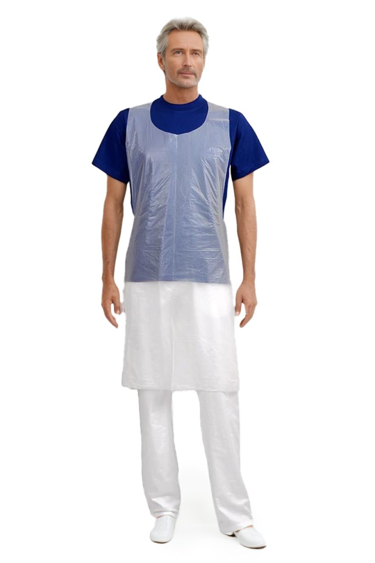 jednorázová igelitová zástěra