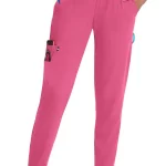 růžové pracovní kalhoty